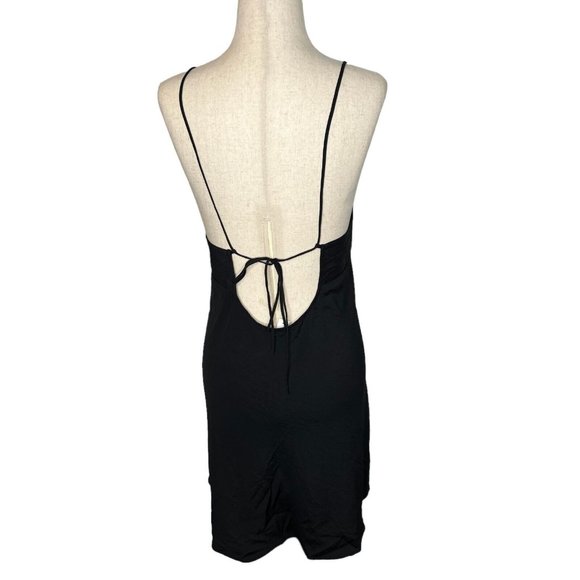 Madewell $88 Layton Mini Slip Dress in Black Size 8 NL091 - Picture 6 of 9